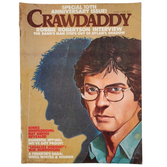 VTG Crawdaddy 10th Anniversary March 1976 Robbie Robertson Kinks Ray Davis - Picture 1 of 10